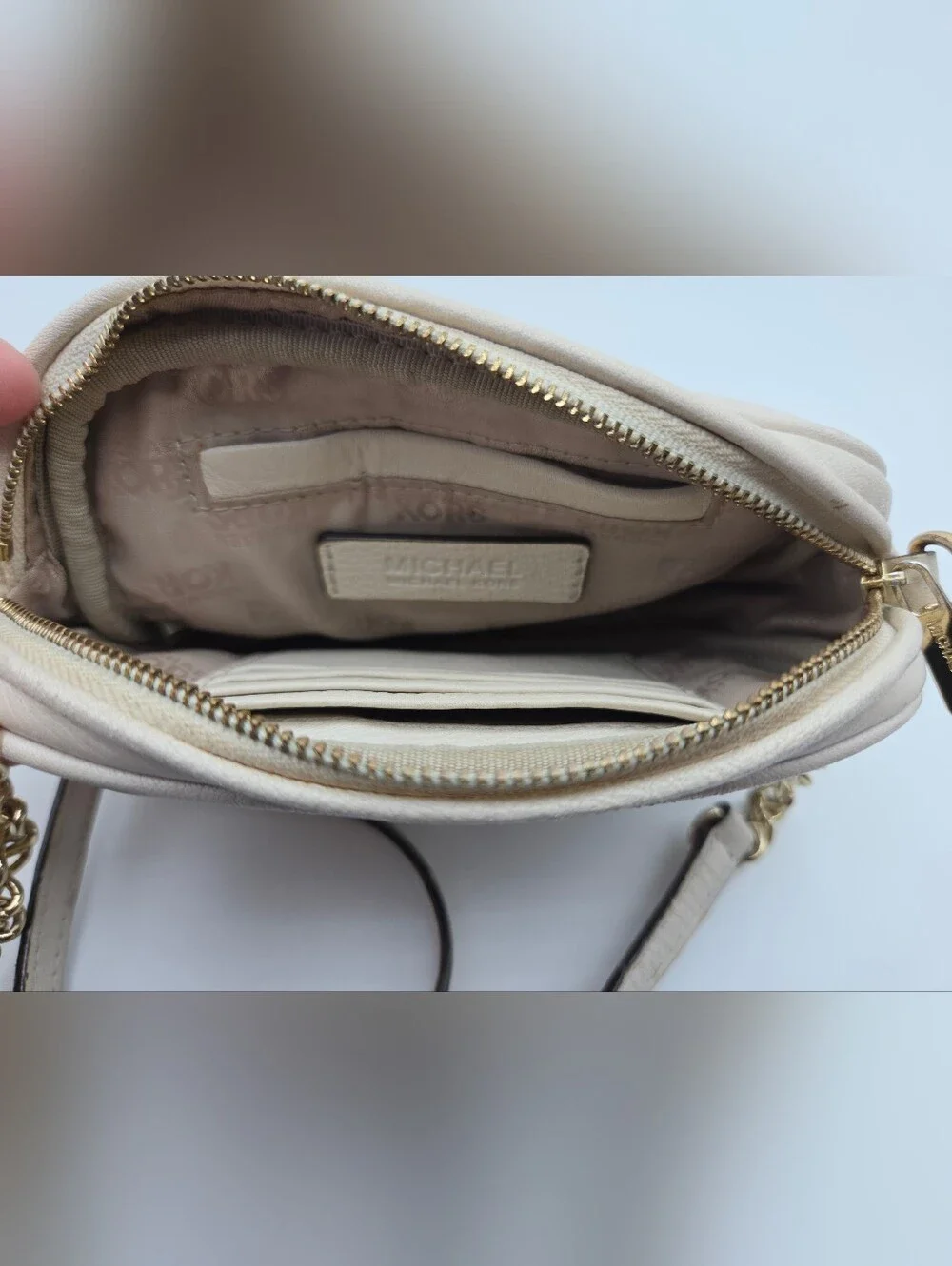 Michael Kors Ivory Leather Crossbody